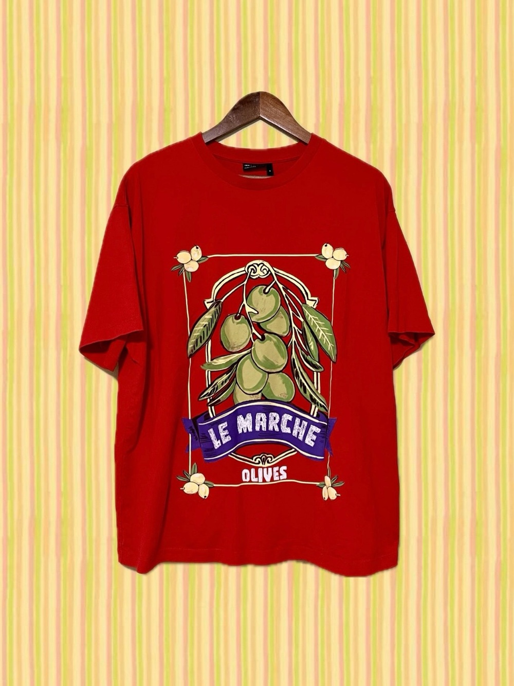 ASOS Red 'Le Marche Olives' Graphic Tee